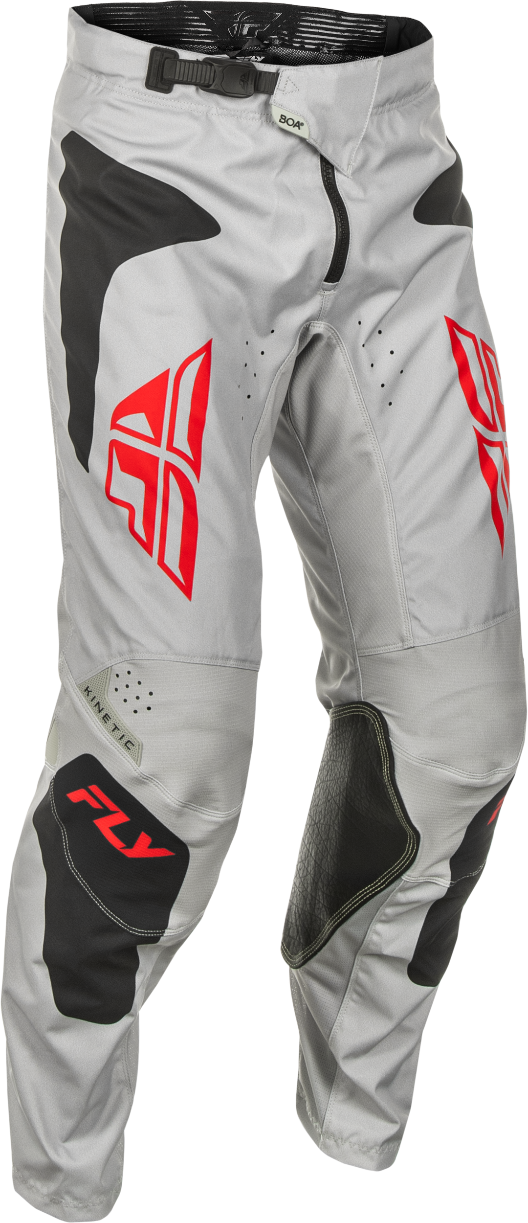 Fly Racing Kinetic Sym Offroad Pants for ATV and Dirt Bike - Size US 32, Light Grey/Red/Black