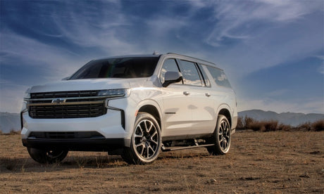 AMP Research PowerStep Automatic Running Boards for 2021 Chevrolet Suburban, Tahoe & Cadillac Escalade – Black (Part #76327-01A)