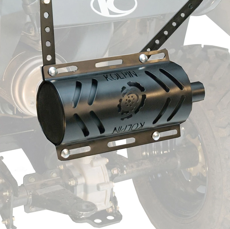 KOLPIN Stealth Exhaust 2.0 with Heat Shield (Black) - Universal Fit for ATVs, UTVs, and Dirt Bikes