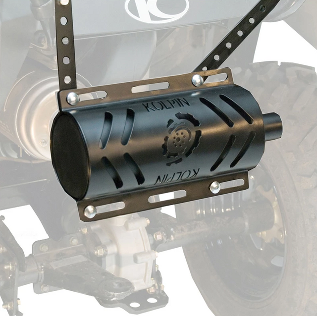 KOLPIN Stealth Exhaust 2.0 with Heat Shield (Black) - Universal Fit for ATVs, UTVs, and Dirt Bikes