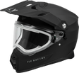 Fly Racing Trekker CW Solid Helmet with Electric Shield - Matte Black, Medium (Part #73-31366M)