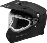 Fly Racing Trekker CW Solid Helmet with Electric Shield in Matte Black for XL Fitment