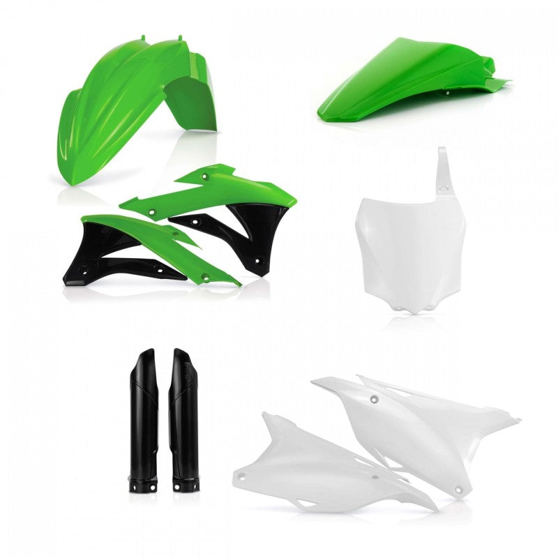Acerbis Kawasaki KX85/100 Full Plastic Kit - Green White/Black, 2014-2021