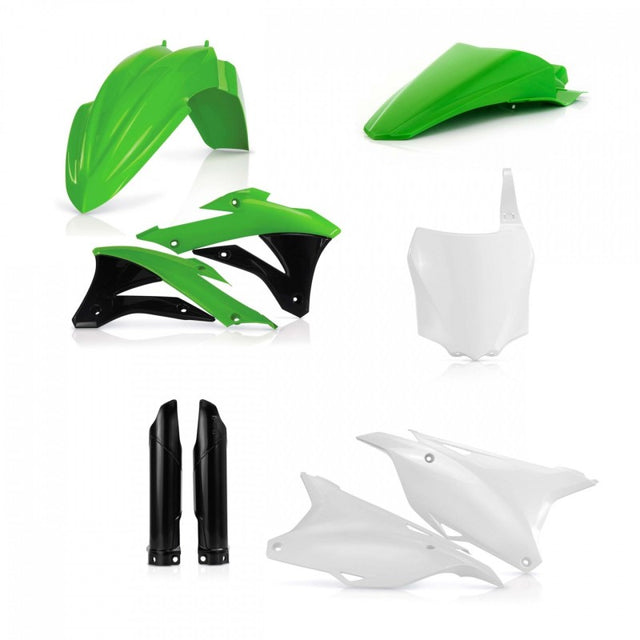 Acerbis Kawasaki KX85/100 Full Plastic Kit - Green White/Black, 2014-2021