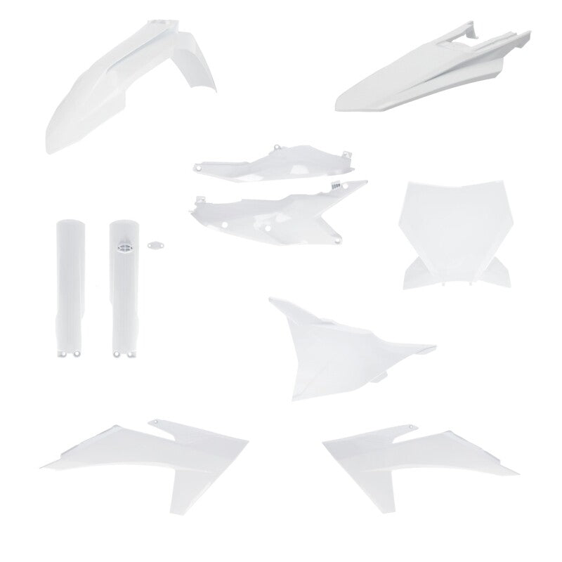 Acerbis Plastic Kit for 23-24 KTM 125-450 SX, SX-F, XC, XC-F - White