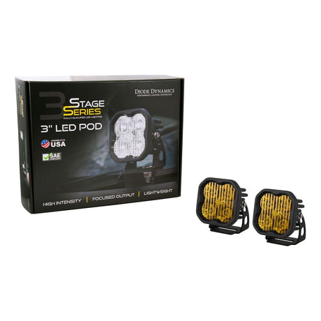 Stage Series 3" Yellow Pro LED Pods (Pair) | Diode Dynamics