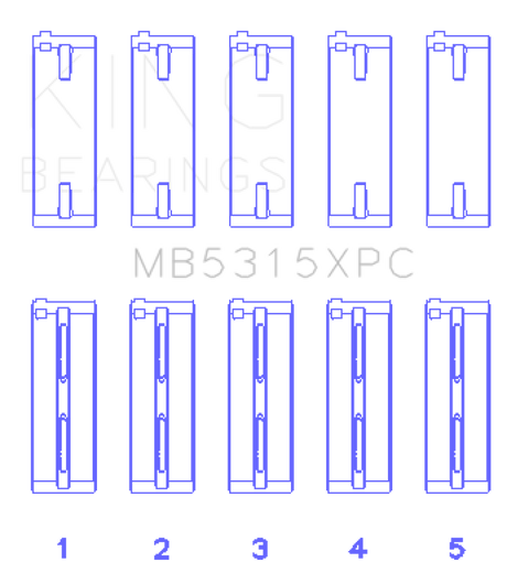 King 1992+ Mitsubishi 4G63/4G64 EVO I-IV Coated Performance Main Bearing Set - Size STDX