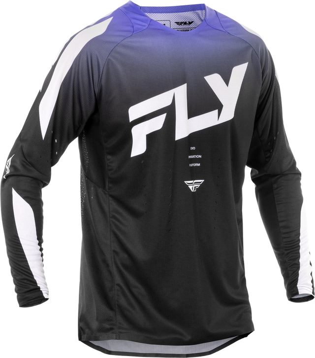 Fly Racing Evolution DST Jersey Black/White/Purple Large for Cycling and MTB - Advanced Ventilation and Ergonomic Fit