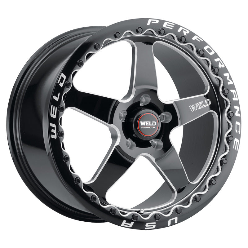 Weld S156 Ventura 15x10 Drag Wheel - Gloss Black Finish with 6x139.7 Bolt Pattern, ET38 Offset, and 106.1mm Center Bore