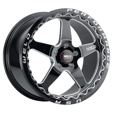 Weld S156 Ventura 15x10 Drag Wheel - Gloss Black Finish with 6x139.7 Bolt Pattern, ET38 Offset, and 106.1mm Center Bore