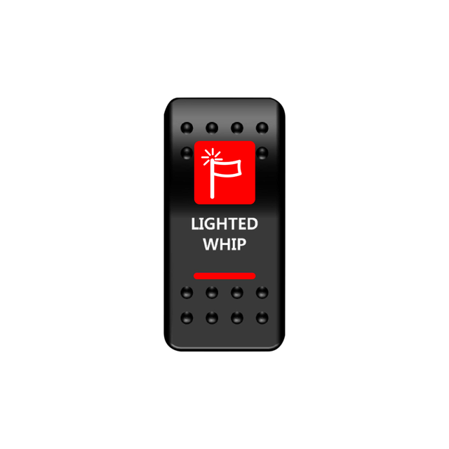 Lighted Whip Rocker Switch (Red) | Moose Utility Division