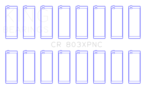 King Engine Bearings Chevrolet SBC 265CI/283CI/327CI (Size 001) Connecting Rod Bearing Set of 8