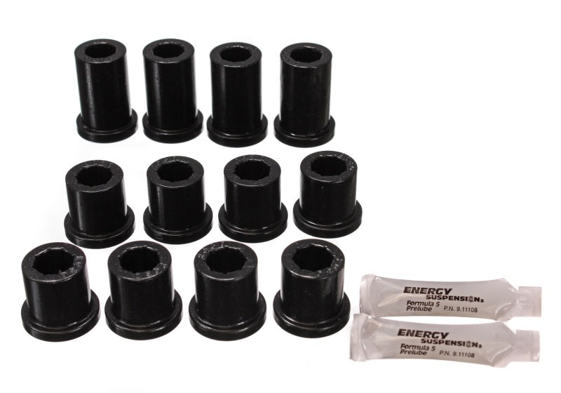 Energy Suspension 8.2102G Front Leaf Spring Bushing Set for Toyota Pickup and 4Runner (1980-1985) - Black