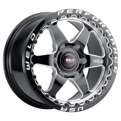 Weld S909 15x10 Ventura Beadlock Wheel with Gloss Black Finish – 6x139.7 Bolt Pattern, 6 Inch Backspace, and 106.1mm Center Bore