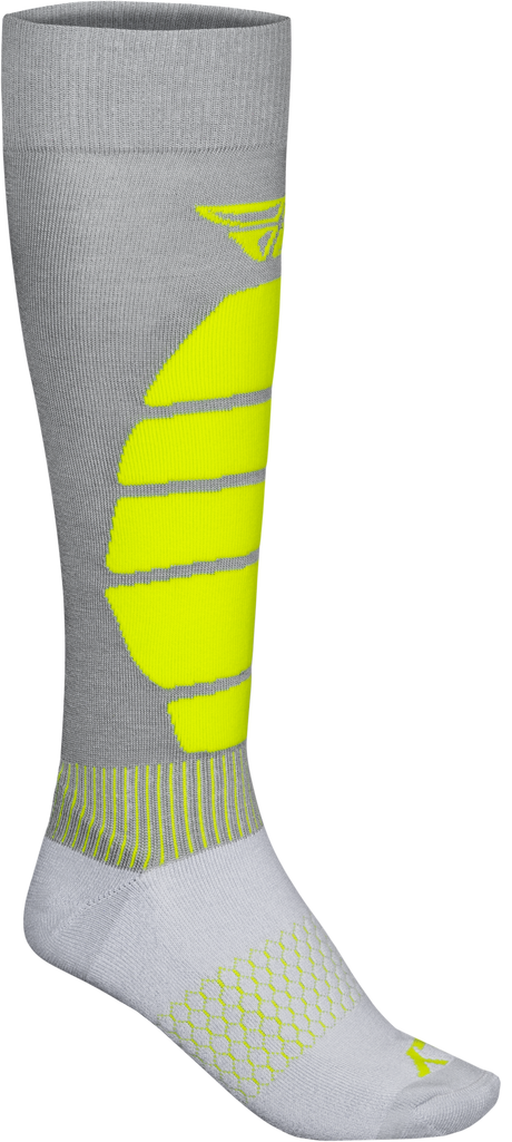 Fly Racing Snow Performance Coolmax Sock Grey/Hi Vis Sm/Md – Motorcycle and Off-Road Riding Comfort for Men