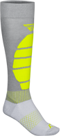 Fly Racing Snow Performance Coolmax Sock Grey/Hi Vis Large/X-Large - All-Season Comfort with Reinforced Toe and Heel