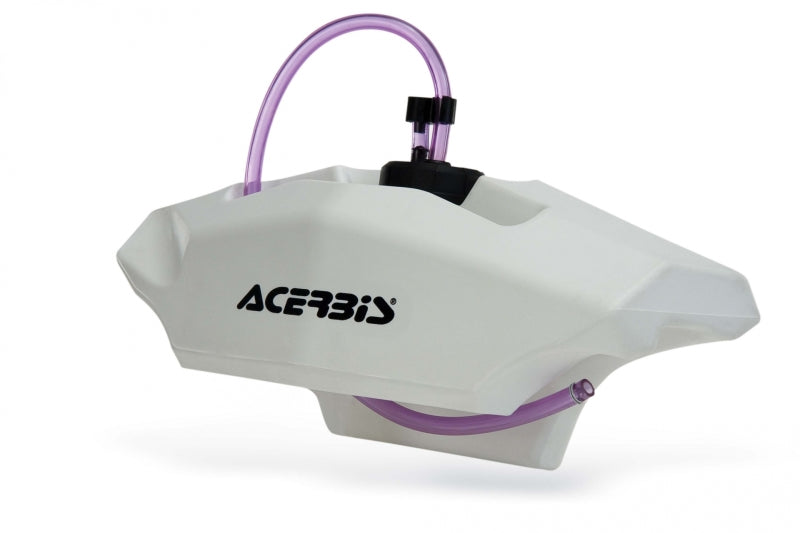 Acerbis 0.6 Gallon Auxiliary Front Handlebar Fuel Tank for Kawasaki, Honda, Yamaha, Suzuki, and More - White