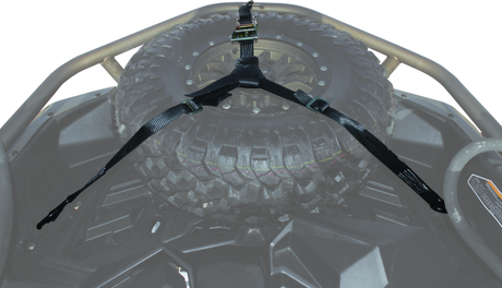 DragonFire Racing Dragonfire Spare Tire Tie-Down Strap with Heavy-Duty Ratchet and Rubber-Coated Hooks