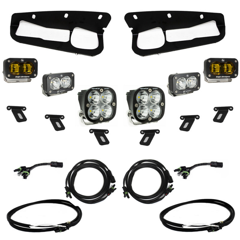 Baja Designs 21-22 Ford Bronco S2 SAE Sportsmen Fog Light Kit with Upfitter - Amber