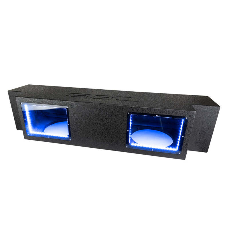 DS18 JSUB.2 Jeep JKU/JLU Subwoofer Enclosure with Dual 12-inch Down-Firing Subwoofers and LED Lights