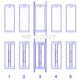 King Ford 260ci/289ci/302/5.0L Windsor (Size STDX) Crankshaft Main Bearing Set (Set of 5)