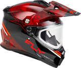Fly Racing Trekker CW Conceal Helmet with Electric Shield - Red/Black, Small