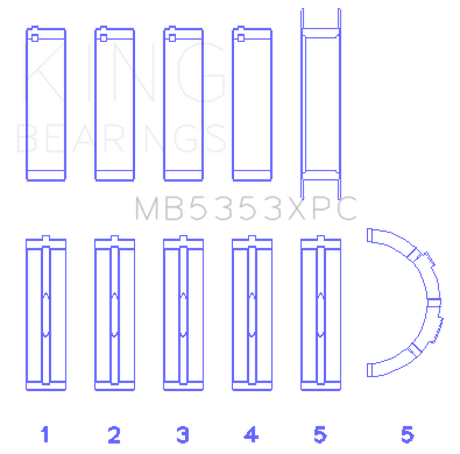 King Engine Bearings Ford 281 4.6L Sohc 16V (Size STDX) Main Bearing Set