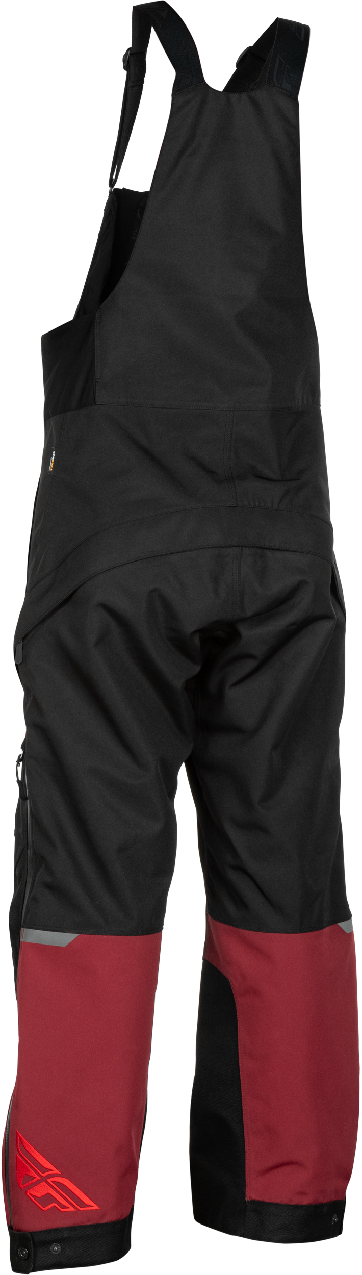 Fly Racing Women's Carbon Bibs Merlot/Red XL - Weatherproof Snowmobile Pants with Adjustable Gaiters and Reinforced Knees
