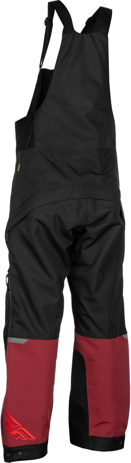 Fly Racing Women's Carbon Bibs Merlot/Red XL - Weatherproof Snowmobile Pants with Adjustable Gaiters and Reinforced Knees