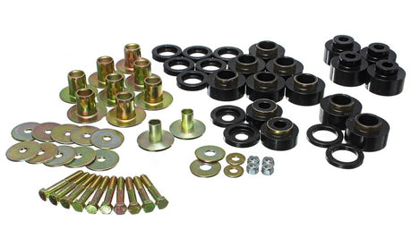 Energy Suspension 3.4170G Black Polyurethane Body Mount Set for 1968-1972 Chevrolet Chevelle, Malibu, Monte Carlo, and El Camino