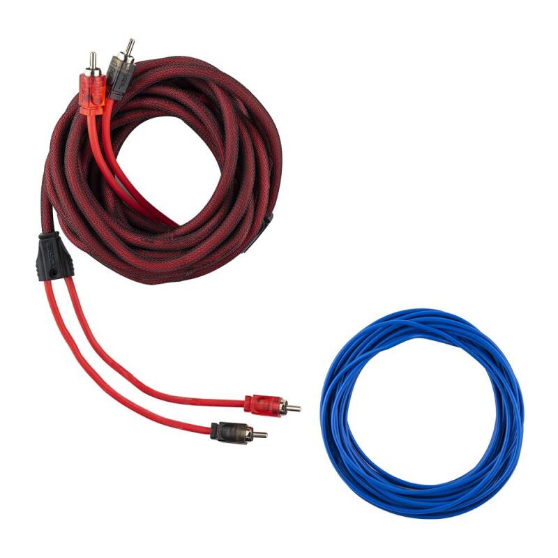DS18 0-GA Amplifier Install Kit in Red for Car Audio Systems
