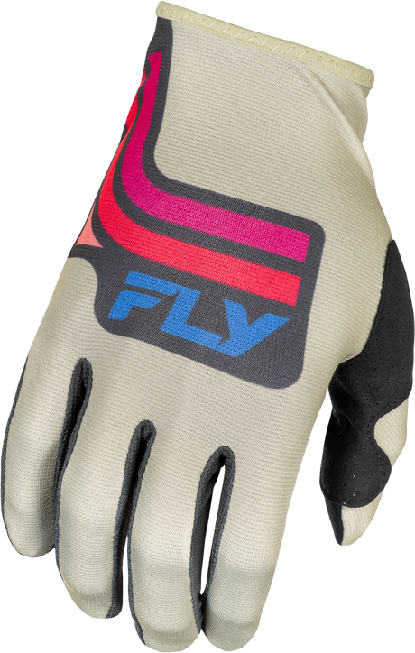 Fly Racing Lite Vice Gloves Light Grey/Pink/Coral - XS | Ideal for Off-Road and Motocross Vehicles