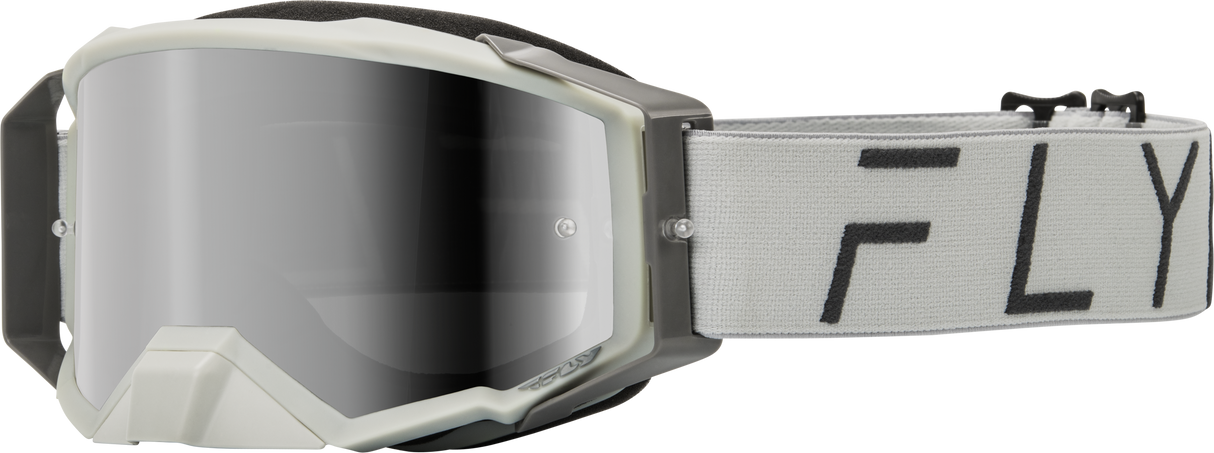 Fly Racing Zone Pro Goggle Grey with Grey Mirror/Smoke Lens – Enhanced Visibility for ATV, Dirt Bike, and Motocross Helmets