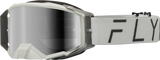 Fly Racing Zone Pro Goggle Grey with Grey Mirror/Smoke Lens – Enhanced Visibility for ATV, Dirt Bike, and Motocross Helmets