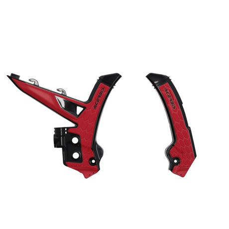 Acerbis 2024 GasGas MC/MC-F/EC/EX250/300 EX-F Frame Guards with X-Grip - Black/Red for Off-Road Motorcycles