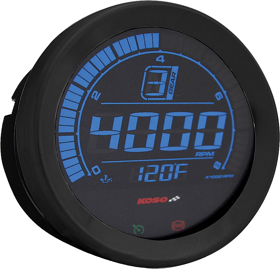 KOSO HD 02 Series Gauge Kit with Black Bezel for Harley-Davidson FLHTC and FLHTCU Models