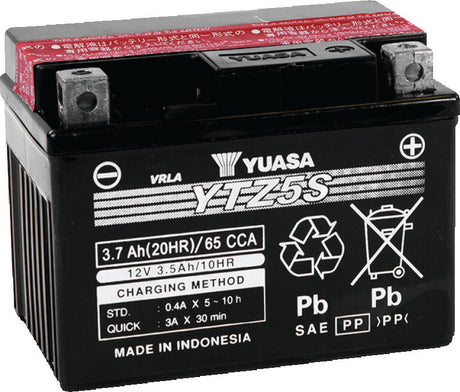 Yuasa YTZ5S-BS Maintenance Free AGM 12-Volt Battery w/Bottle