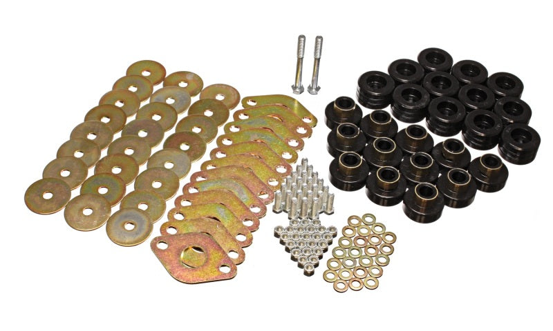 Energy Suspension Body Mount Set with Hardware for 2007-2013 Jeep Wrangler - Black (Part #2.4109G)