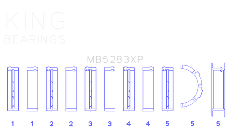 King Engine Bearings Performance Main Race Bearing Set - Size Standard X