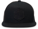 Alpinestars Bolt Trucker Hat Black/Black - Adjustable Mesh Cap with Embroidered Logo for Motorcycle and Off-Road Enthusiasts