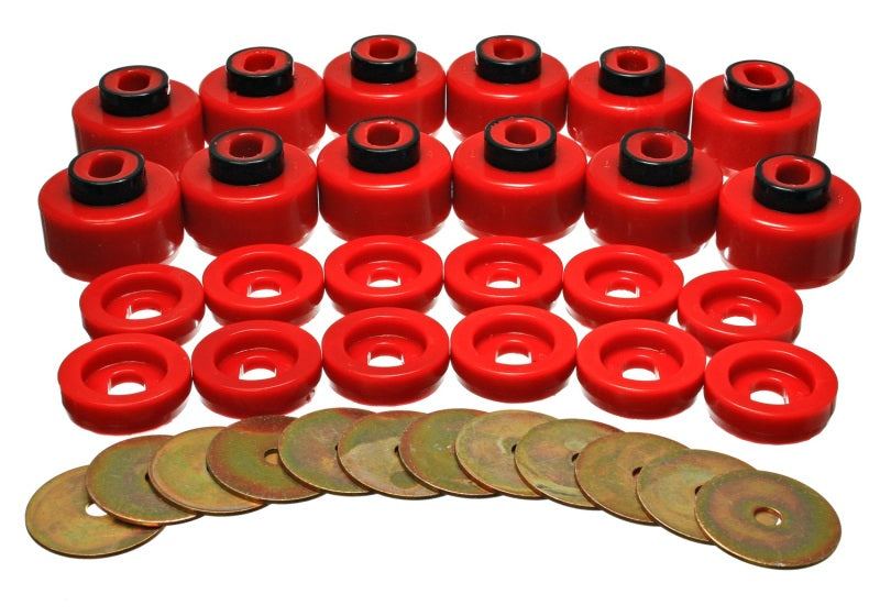 Energy Suspension Hyper-Flex Red Body Mount Set for Chevy Suburban, GMC Yukon XL, Cadillac Escalade (Part #3.4156R)