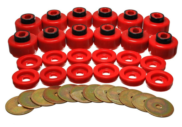 Energy Suspension Hyper-Flex Red Body Mount Set for Chevy Suburban, GMC Yukon XL, Cadillac Escalade (Part #3.4156R)