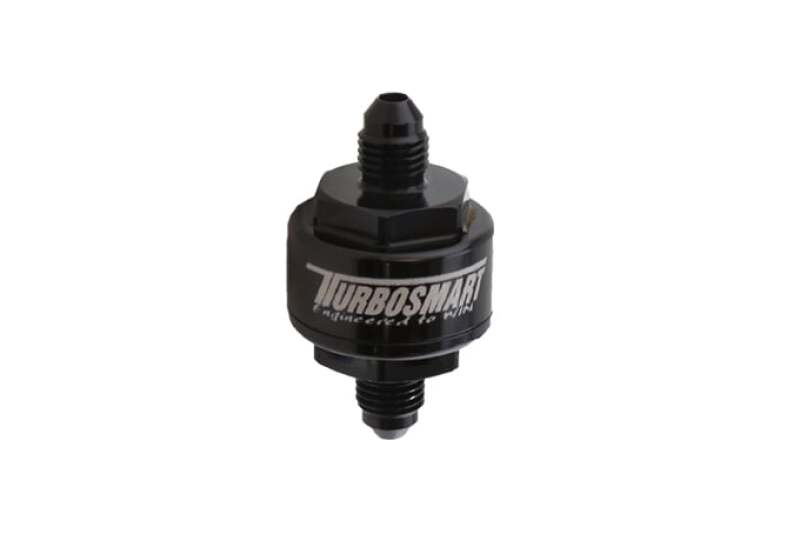 Turbosmart Billet Turbo Oil Feed Filter with 44 Micron Pleated Disc - AN-3 Male Inlet - Black