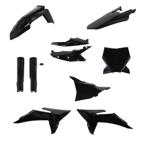 Acerbis 2025 KTM 125-450 SX/SX-F/XC/XC-F Full Plastic Kit - Black, Fits KTM Dirt Bikes