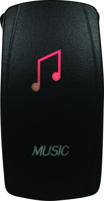 DragonFire Racing Lighted Switch Music On/Off Red – Durable Waterproof Power Switch with LED Illumination