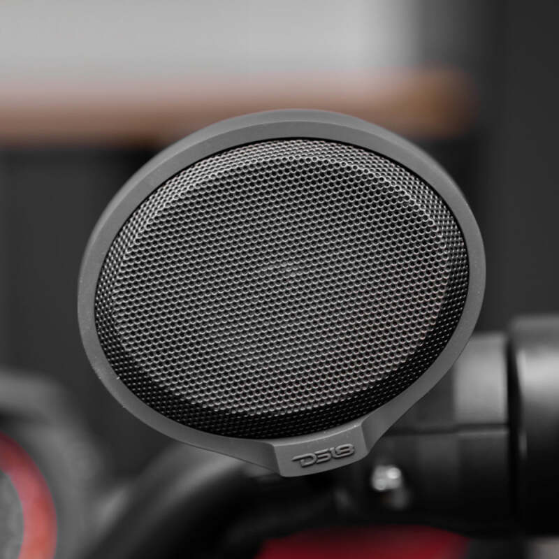 DS18 RYDERBT Bluetooth Handlebar Mount Speakers for Motorcycles - 2.5 Inch Full-Range Amplified Class D Audio System with USB Port and Water Resistance