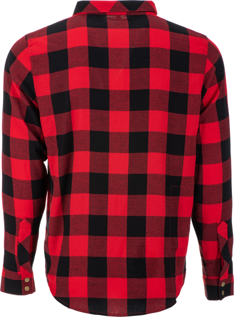 Fly Racing Tek Flannel Red/Black Sm - Performance Flannel Shirt with Ventilation and Secure Closures