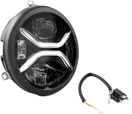 KOSO 7-Inch Zenith LED Headlight with H4 Plug for Harley Davidson FLHR Road King & Dyna Switchback