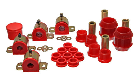 Energy Suspension 8.18106R Hyper-Flex Master Bushing Set for 2000-2005 Toyota Celica — Red polyurethane performance upgrade