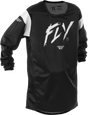 Fly Racing Youth Kinetic Stoke Jersey Black/White YXL for Motocross and Off-Road Vehicles